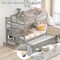 Twin Over Twin Bunk Bed with Storage Shelf and Drawer